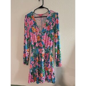 Lilly Pulitzer Dress Romper Multi Rose to the Occassion Size XS